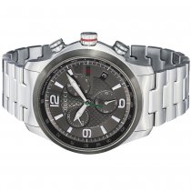 Gucci Men's YA126238 'Timeless' Grey Dial Stainless Steel Chrono
