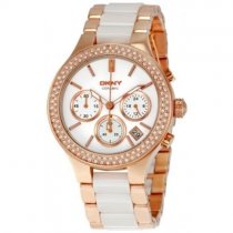 DKNY Women's NY8183 Gold Stainless Steel Quartz Watch with White zusä